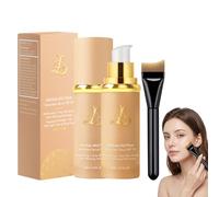 Fondotinta 4 in 1 anti-età con pennello per trucco liquido, base per il trucco che cambia colore, SPF 50, durevole, per correttore anti-età, idratante, per tutti i tipi di pelle, 30 ml (2 pezzi)