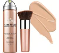 Fondotinta Air Brush impeccabile Fondotinta ad alta coprenza Kit trucco spray liscio cremoso opaco per pelli mature Beige chiaro con finish nude naturale,Beige