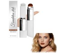Fondotinta Coreano Stick Bianco con Pennello Integrato, 2 in 1 Fondotinta Cambia Colore, Texture Idratante 12h, Coprenza Naturale Modulabile, Effetto Luminoso Uniforme per Tutti i Tipi di Pelle