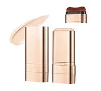 Fondotinta correttore in stick luminoso a doppia estremità, 2 in 1, a lunga tenuta, con pennello, leggero e illuminante, finish opaco a copertura totale per il trucco del viso (01#)