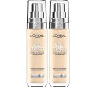 Fondotinta liquido L'Oreal Paris True Match, cura della pelle infuso con acido ialuronico, SPF 17, disponibile in 40 tonalità, lino da 1, 5 N, 30 ml (la confezione può variare) (Confezione da 2)