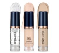 Fondotinta per il trucco, 3 combinazioni di primer+concealer+fondotinta liquido, fondotinta di lunga durata a copertura media e completa, fondotinta antiolio opaco e morbido
