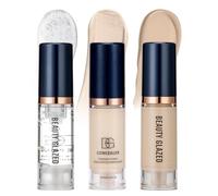 Fondotinta per il trucco, 3 combinazioni di primer+concealer+fondotinta liquido, fondotinta di lunga durata a copertura media e completa, fondotinta antiolio opaco e morbido