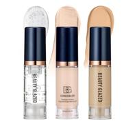 Fondotinta per il trucco, 3 combinazioni di primer+concealer+fondotinta liquido, fondotinta di lunga durata a copertura media e completa, fondotinta antiolio opaco e morbido