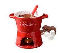 Fondue Cup - Ceramic Melting Butter Warmer with Fork, Personal Fondue Coffee Mug Warmer, Elegant Dessert And Cheese Melting Tool for Date Night, Birthday, Wedding, Kitchen Accessory