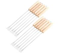 Fondue Fork Formaggi Bastoncini Con Manico In Legno Resistente Al Calore