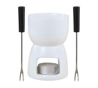 fonduta - Ceramic Chocolate Fondue Mug With 2 Forks, 150 ml Chocolate Melting Cup Set, Chocolates Butter Cheese Melt Tazze Warmer Pot For Cheese Dipping Butter Dessert Beverage Dinner Wedding