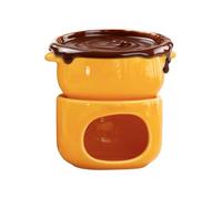 Fonduta Cup - Non-Stick Ceramic Warmer Pot,Chocolate Melting Cup with Forks - for Cheese Marshmallow Dipping Dessert Beverage Dinner Wedding Party Birthday