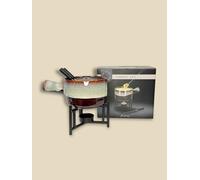 Fonduta Set Ceramica per Formaggio Cioccolata Lanterna 2x Forcella Div. Mod.