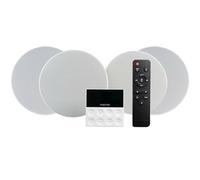 Fonstar KS-WALL 4 Kit amplificatore da parete e 4 altoparlanti da soffitto Bluetooth/USB/FM/AUX