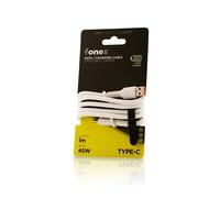 FONEX CAVO IN SILICONE DI RICARICA DATI 45W DA USB/TYPE-C 1 MT. BIANCO
