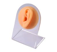 FonFou 1PC Modello di Orecchio in Silicone Pratica del Tatuaggio Parte Corpo Display Viso Labbra Denti Lingua Piercing Gioielli con Supporto in Acrilico