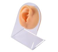FonFou 1PC Modello di Orecchio in Silicone Pratica del Tatuaggio Parte Corpo Display Viso Labbra Denti Lingua Piercing Gioielli con Supporto in Acrilico