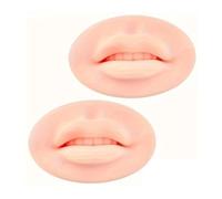 FonFou 2/3/5 Pezzi 3D Cuscinetti for Pratica sulla Pelle delle Labbra in Silicone Riutilizzabili Microblading for Principianti PMU E Formazione sul Trucco Permanente(2Pcs)