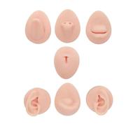 FonFou Modello di Pratica for Piercing al Corpo Simulazione Silicone Orecchio Occhio Naso Bocca Lingua E Ombelico for Piercer Principiante(Light Skin)