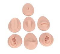 FonFou Modello di Pratica for Piercing al Corpo Simulazione Silicone Orecchio Occhio Naso Bocca Lingua E Ombelico for Piercer Principiante(Central Skin)