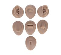 FonFou Modello di Pratica for Piercing al Corpo Simulazione Silicone Orecchio Occhio Naso Bocca Lingua E Ombelico for Piercer Principiante(Dark Skin)
