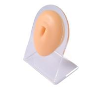 FonFou Simulazione Pratica della Puntura Modello di Piercing al Sopracciglio for L'ombelico del Labbro Dell'orecchio Naso in Silicone con Supporto in Acrilico(Belly Button)