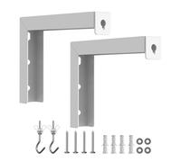 FONGKNOX - Schermo di proiezione universale con supporto a L, prolunga regolabile, con gancio per montaggio manuale a parete o a soffitto (bianco)