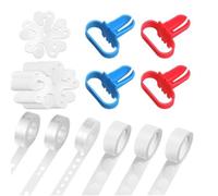 FONGKNOX, set di accessori per palloncini, 2 rotoli di catene per palloncini con doppio foro + 1 rotolo di catene per palloncini con foro singolo + 4 dispositivi per nodi, 3 rotoli di colla + 20