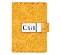 FonHNDG Diario con chiusura a chiave Diario Libro Combinazione Lucchetto Planner Quaderno For Studenti Adulti Segreto Giornale Con Codice(Yellow)