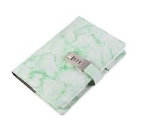 FonHNDG Diario con chiusura a chiave Quaderno con password, diario personale codice di blocco, note spesso in pelle PU, forniture for ufficio e scuola(Green)