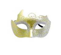 FonHNDG Maschere per feste Maschera da ballo in maschera a mezzo volto dipinta in stile retrò for accessori for costumi donna e uomo(Gold silver)