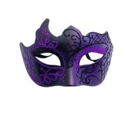 FonHNDG Maschere per feste Maschera da ballo in maschera a mezzo volto dipinta in stile retrò for accessori for costumi donna e uomo(Black purple)