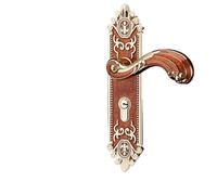 FonHNDG Set maniglia porta Serrature for porte dorate con chiavi Maniglia for porta Serratura for d'ingresso di sicurezza bianca antifurto silenziosa Ferramenta for(RED AMBER_50MM)