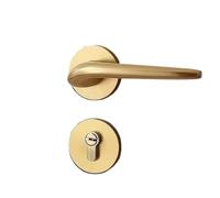 FonHNDG Set maniglia porta Set di maniglie for porte dorate for interni, semplice serratura magnetica in lega alluminio, porta in legno for camera da letto, maniglia antifurto silenziosa(C-Style)