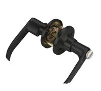 FonHNDG Set maniglia porta Spessore porta 25-45 mm 45-65 Serratura a maniglia a tre barre for interna in lega di zinco silenziosa nera for del bagno con chiave(45-65)