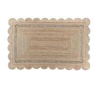 FonHNDG Zerbino intrecciato Tappeti con bordo smerlato, tappeti rettangolari in stile intrecciato in iuta, moderni(60x90cm)