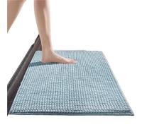 FonHNDG Zerbino intrecciato Zerbino antiscivolo assorbente for camera da letto, bagno, cucina, soggiorno, ingresso, tappeto moderno, semplice, lavorato a macchina(Blue,60cm*90cm)