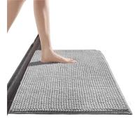 FonHNDG Zerbino intrecciato Zerbino antiscivolo assorbente for camera da letto, bagno, cucina, soggiorno, ingresso, tappeto moderno, semplice, lavorato a macchina(Light gray,60cm*150cm)