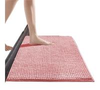 FonHNDG Zerbino intrecciato Zerbino antiscivolo assorbente for camera da letto, bagno, cucina, soggiorno, ingresso, tappeto moderno, semplice, lavorato a macchina(Pink,40cm*60cm)