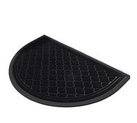 FonHNDG Zerbino semicircolare Zerbini a mezza luna in gomma antiscivolo for ingresso Trappola di sporco Zerbino assorbente Tappetino facile da lavare(Black,43.3x75cm)