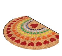 FonHNDG Zerbino semicircolare Zerbino semicircolare con stampa cuore arcobaleno for corridoio, bagno, patio, tappeti decorativi, decorazione for la casa(50X80CM(1.6X2.6FT)