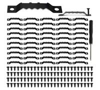 FONHREW 50 Pezzi Ganci per Quadri Muro Appendi Quadri Ganci per Foto Cornice a Dente di Sega con Dotazione Cacciavite e Viti Per Tele Foto Incorniciate Quadris Appendere Foto di Family Office (Nero-A)