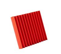 Fonoassorbente Confezione da 24 pezzi 1" X 12" X 12" Pannello in schiuma acustica Studio Insonorizzazione Spugna Adesivo da parete Assorbimento acustico(Red)