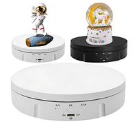 FONOBO Giradischi Elettrico a 360°, carico Massimo da 6 Pollici 22 libbre, espositore Rotante motorizzato, per Esposizione di Prodotti, velocità e direzione di Controllo,White