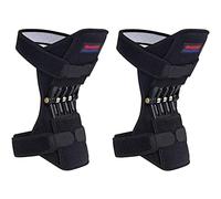 FONOBO Power Knee Stabilizer Pads, prevenire l'eccessiva flessione del Ginocchio, Booster Ginocchio Traspirante per Gli Uomini Sport Corsa Squat Supporto articolare (Nero),One Pair