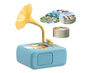 Fonografo Bambino con 96 Carte | Giradischi per Tutti,Giocattolo sensoriale educativo per apprendimento Musicale, Gioco Storie della Sera, familiare, Aula