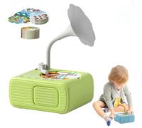Fonografo per bambini con 96+8 carte,macchina per storie con fonografo per l'educazione precoce,lettore storie musicali educative,effetti sonori divertenti migliorano le capacità ascolto(Green)