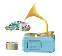 Fonografo per bambini con 96 schede, giradischi per bambini - giocattolo sensoriale educativo per apprendimento musicale gioco Storie della sera familiare aula