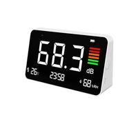 Fonometro, 4 in 1 Decibel Meter 30-130db Misuratore di decibel Decibel Volume Rumore Teste, LED Fonometro Misuratore Decibel/Temperatura/Umidità per Casa Ufficio Scuola Ristorante Fabbrica
