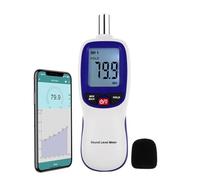 Fonometro digitale Bluetooth con app datalogger, 30-130 dBA SPL senza fili alta precisione, 20.000 record, funzioni Max/Min/Hold, allarme - Misuratore di rumore per casa, scuola, fabbrica, ecc.