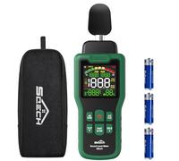 Fonometro,Misuratore Decibel SQECH che può misurare temperatura e umidità, Fonometri schermo retroilluminato a colori, Ponderazione A/C, unità dB/SONE, risposta veloce/lenta, 30-130dB