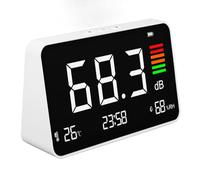Fonometro Tavolo con Display LCD 30-130 DBA con Rilevamento 'umidità della Temperatura, Misuratore di Decibel Tavolo, Misuratore di Rumore per la Biblioteca della Scuola,
