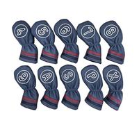 Fonowx 10 Pezzi Copri Testa Mazze da Golf Morbido Protezione Completa Impermeabile Materiale PU con Numeri Visibili Adatto per Uomini Appassionati, Blu