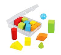 Fonowx 100 Pezzi Bastoncini Geometrici Blocchi in Legno Giocattoli Apprendimento Matematica per Sviluppo Manualità E Pensiero Adatti per Bambini, 16 cubi